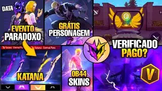 VERIFICADO PAGO? NOVO EVENTO PARADOXO, PERSONAGEM GRÁTIS, LIVRO CROMADO E VAZAMENTOS OB44 FREE FIRE