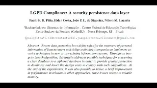 LGPD Compliance: A security persistence data layer