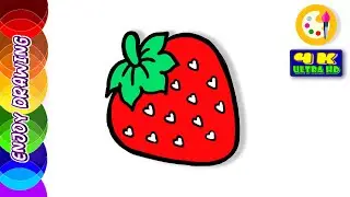 STRAWBERRY Drawing: How to Draw STRAWBERRY EASY for Beginners | ENJOY DRAWING