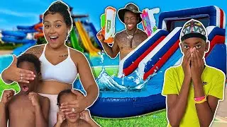 We Surprised The Kids With A Backyard Water Park!