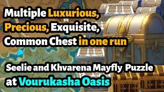 Khvarena Mayfly puzzle and Seelie puzzle at Vourukasha Oasis Sumeru - Genshin Impact