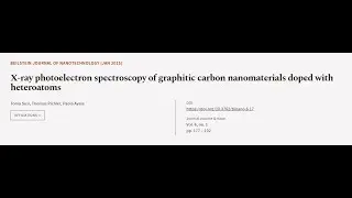 X-ray photoelectron spectroscopy of graphitic carbon nanomaterials doped with heteroa... | RTCL.TV