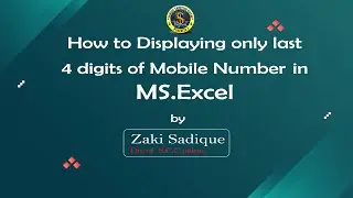 How to Displaying Last 4 Digits of Mobile Number in Excel | Ms Excel Tips & Tricks | SCC Pakur