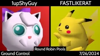 [SSB64] Ground Control (Singles) - 1upShyGuy (Puff) vs. FASTLIKERAT (Pika) RR Pools