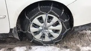how to drive in snow with chains on front tyres