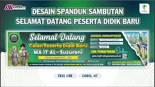 FREE CDR Desain Banner / Spanduk Selamat Datang Peserta Didik Baru PPDB Sekolah CorelDRAW #asifbaart