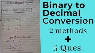 Binary to Decimal Conversion in Hindi || How to convert Binary to Decimal || 2 methods || BCA ||