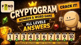 CRYPTOGRAM Number & Word Game | Level 1-10 Walkthrough