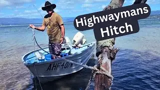 The highwaymans hitch is a quick release hitch, perfect for boat mooring, or tying a horse to a post