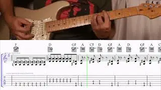 How to Play the Chords to I Get Around by the Beach Boys on Guitar with TAB