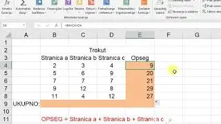 Excel - upis formule