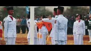 Pengibaran Bendera Merah Putih Tingkat Kec Cicurug Tahun 2024 Formasi kelopak Bunga Teratai