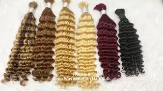 Deep Wave Human Hair bulk (for Braiding) Different Colors for Braiding #favhair #wholeslaehairvendor