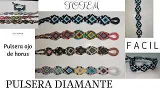 La PULSERA más bonita y fácil. Pulsera DIAMANTE y OJO DE HORUS  #bracelet #friendship #macrame