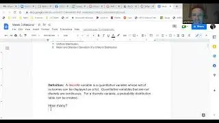 Statistics Webinar on Expected Value, Binomial Distribution, and Uniform Distribution