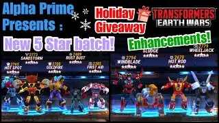 Holiday Giveaway Winners Announced! New five star batch gameplay & thghts. Transformers: Earth Wars