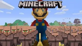 I Made 9 Villagers go to the mushroom kingdom in minecraft