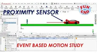 SELF AUTOMATIC BRAKE of CAR with PROXIMITY SENSOR in SolidWORKS | Event Based Motion Study Tutorial