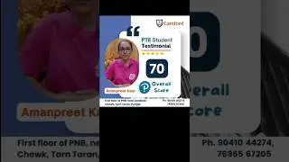 Congratulations Amanpreet Kaur🎉🎉 #bandscore #camford_ielts_tarn_taran #ptescore #best_institute