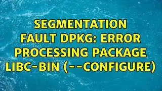 Segmentation fault dpkg: error processing package libc-bin (--configure)
