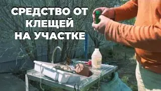 Средство от клещей для обработки участка.