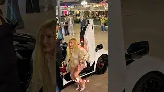 NAUGHTY LADY ARRIVING IN LAMBORGHINI AVENTADOR 