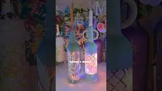 luminária com garrafa de vidro #garrafadecorada #diy #artesanato
