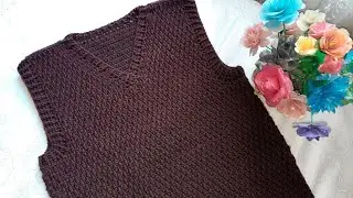 2 ķисм. Эркаклар нимчаси крючокда/Erkaklar nimchasi kryuchokda/Мужская безрукавка крючком