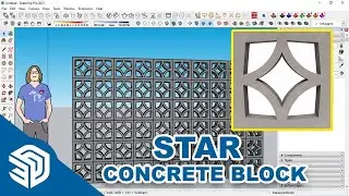 SketchUp 2021 | How to 3D Model Concrete Block Star
