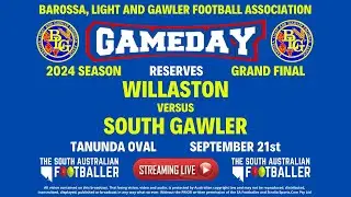 🔴LIVE : BLG Football Assoc. RESERVES GRAND FINAL - Willaston Vs. South Gawler