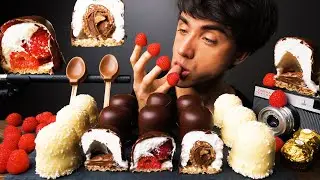 ASMR CHOCOLATE MARSHMALLOW, EDIBLE SPOONS (EATING SOUNDS) NO TALKING | McBang ASMR