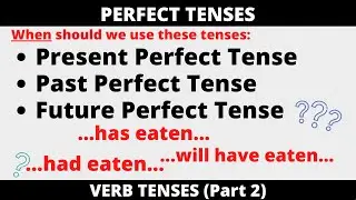 Perfect Tenses: Present Perfect Tense | Past Perfect Tense | Future Perfect Tense