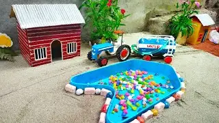 Mini tractor transporting | Radha Krishna Trolly | Gauri Ganesh Murti durga Navratri,water tanker #7