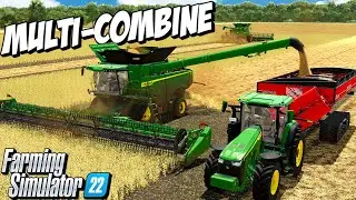 Running Multiple Combines So I Could Buy EVERY FIELD in WYMARK | Farming Simulator 22