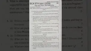 2018 Java programming ques paper Bca 5th sem 