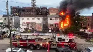 FDNY - Early Arrival + Audio - Queens All Hands Box 1228  - Heavy Fire in A Private House - 6/9/24