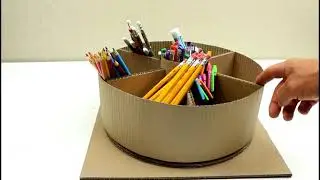 Cómo hacer con cartón un organizador de lápices para estudiantes (pencils organizer with cardboard