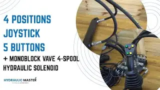 4 positions joystick 5 buttons + Monoblock Vave 4-spool hydraulic solenoid 50 or 80 l/min