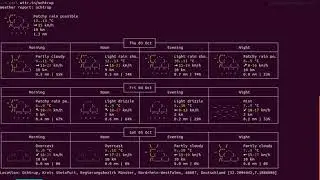How to show weather information using curl in the Linux terminal