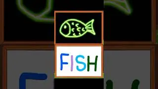 f for fish #alphabet #shorts #drawing