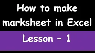 Marksheet | Marksheet in Excel | Marksheet Excel In Hindi