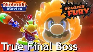 Super Mario 3D World + Bowser's Fury - True Final Boss (Mega Fury Bowser) and Ending (2 players)