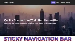 Sticky Navigation Bar On Scroll Using HTML CSS and JavaScript