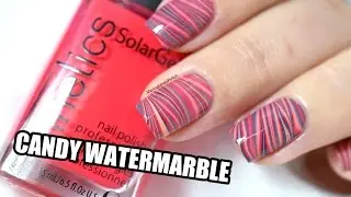 How To: Easy Candy Watermarble Nail Art || Marine Loves Polish