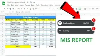 Google Sheets - MIS Report | How to Create MIS Report in Google sheets using Slicer  🔥🔥🔥🔥🔥