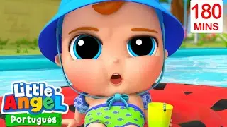O Bebê Aprende a Nadar na Piscina! | 3 HORAS DE LITTLE ANGEL BRASIL! | Músicas Infantis em Português