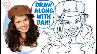 Draw Along With Dan! Today We Draw the CARICATURE OF A SMILING LADY!