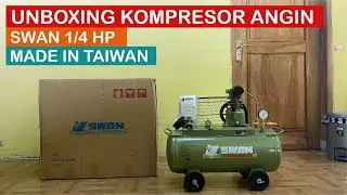 Unboxing Kompresor Angin Unloading SWAN 1/4Hp SU114 / Compressor SU 114 SWAN 0.25HP Unloader