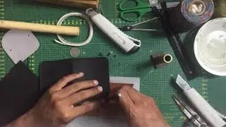 L shape zipper leather wallet making