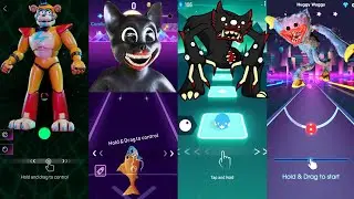 Fnaf Freddy  vs Cartoon Cat vs killy willy vs Huggy wuggy - smash color - beat shot - Tiles hop